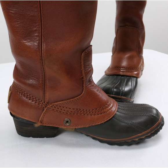 Sorel Leather Slimpack Equestrian Riding Boots Women's sz 6 Cinnamon 15" Tall - Picture 4 of 15